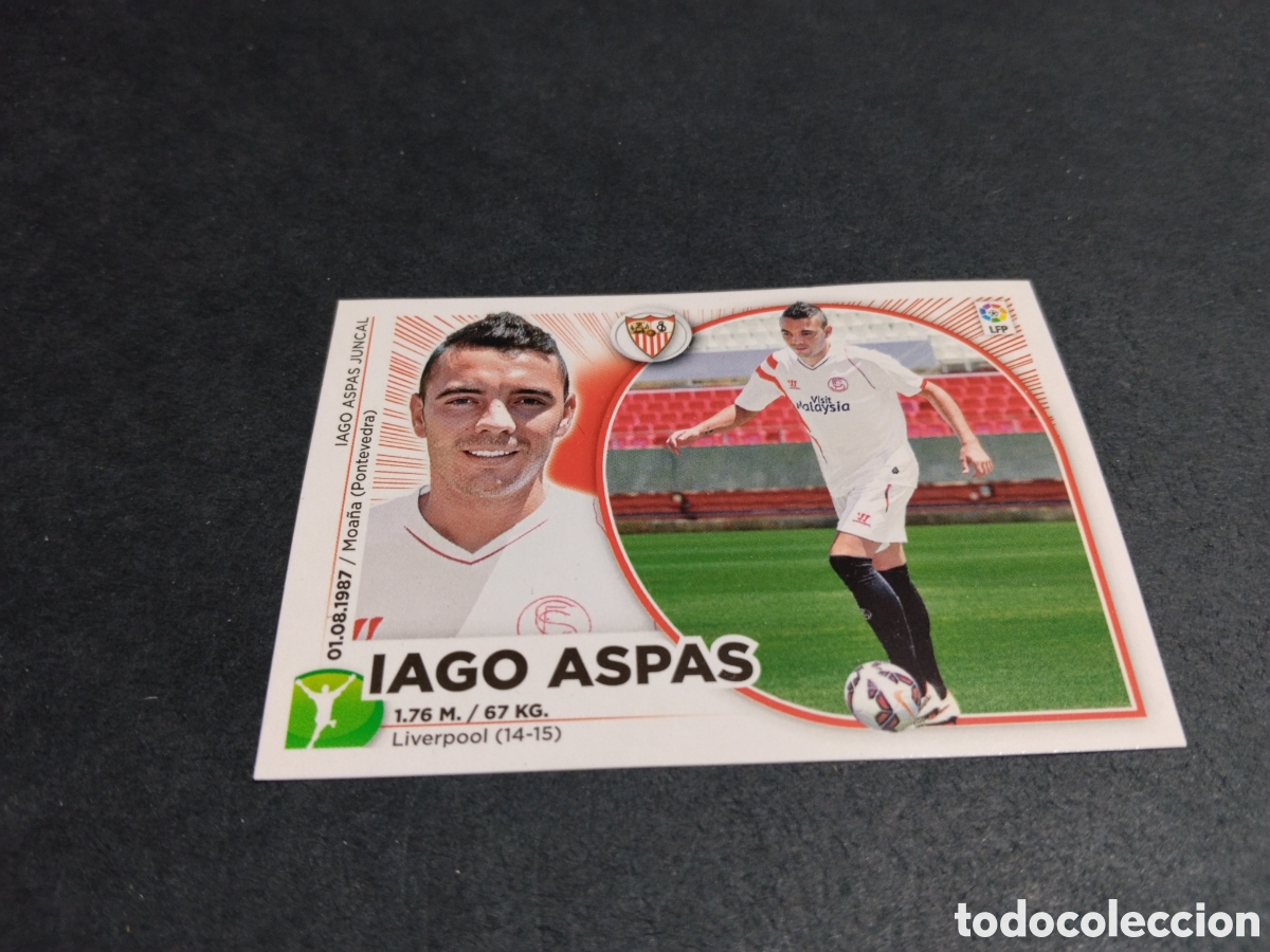 Cromos de f&uacute;tbol: Cromo futbol 2014-15 iago aspas, Sevilla