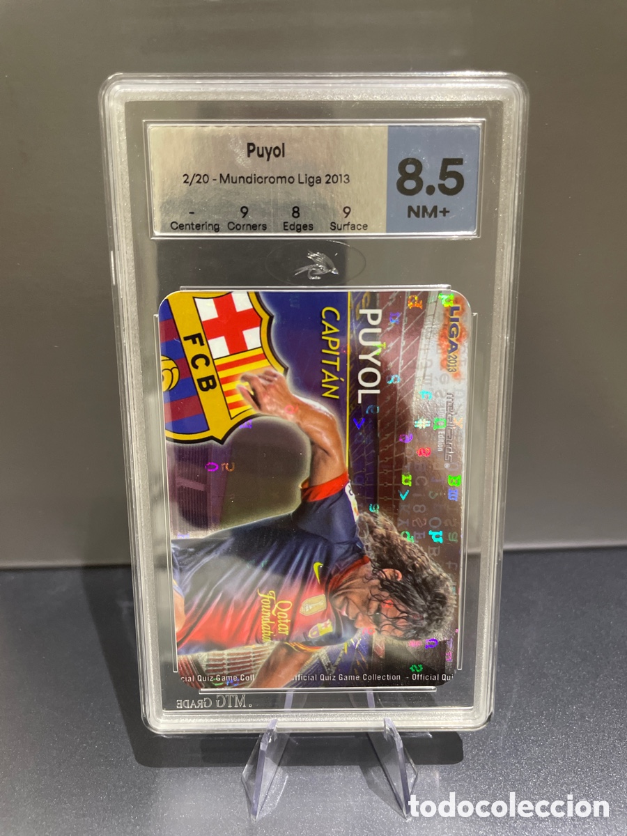 Football Stickers: Puyol nota 8,5 MTG Grade 2/20 Foil Mundicromo Liga 2013 FC Barcelona