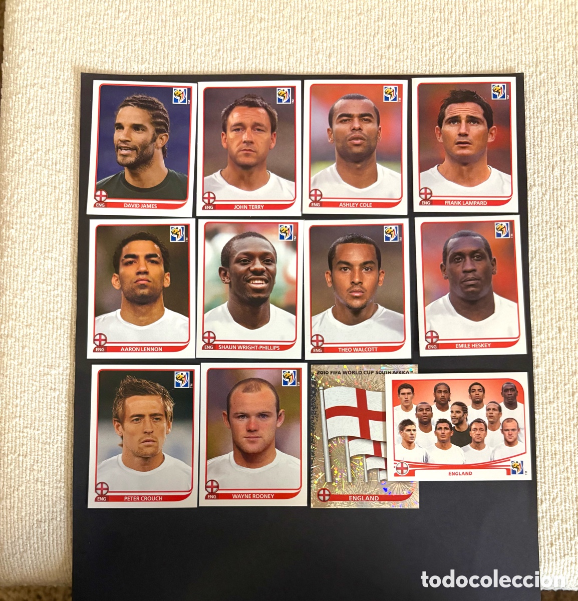 Cromos de f&uacute;tbol: LOTE 2010 SELECCI&Oacute;N INGLATERRA 12 CARTAS MUNDIAL SUD&Aacute;FRICA NUNCA PEGADOS , escudo , alineaci&oacute;n ,