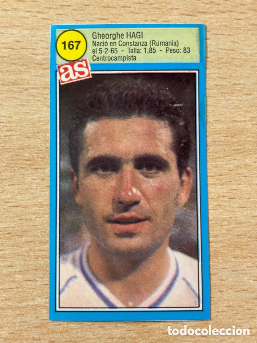 Cromos de Futebol: # 167 Hagi Real Madrid Rumania Ases de la liga 90 91 sin pegar