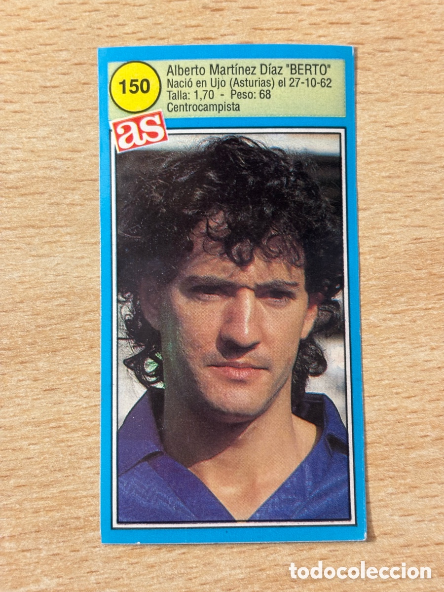 Cromos de f&uacute;tbol: # 150 Berto Real Oviedo Ases de la liga 90 91 sin pegar