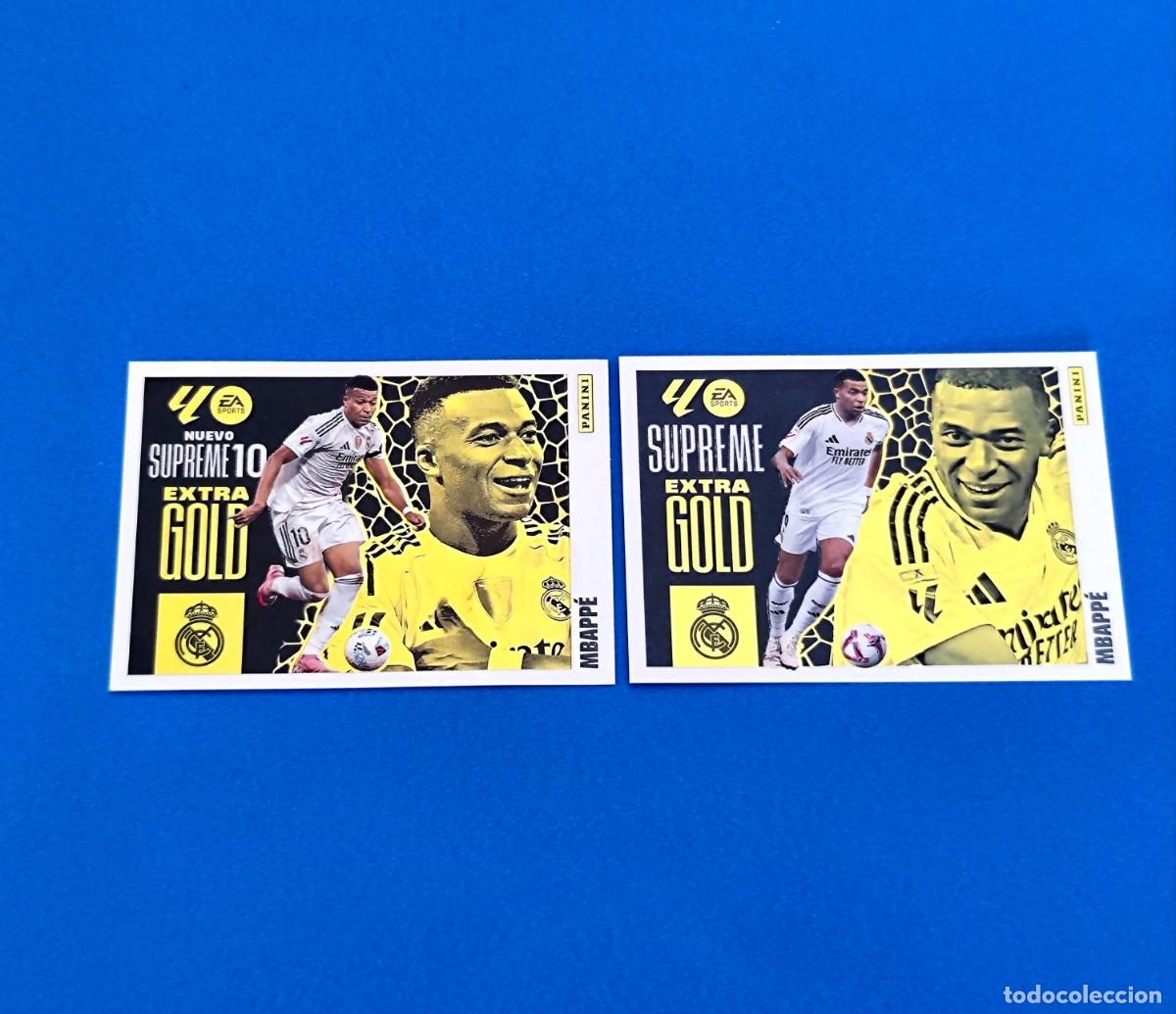 Cromos de f&uacute;tbol: Liga Este 2025 2026 / 25 26 Extra Gold Supreme y Supreme 10 Mbapp&eacute; Real Madrid