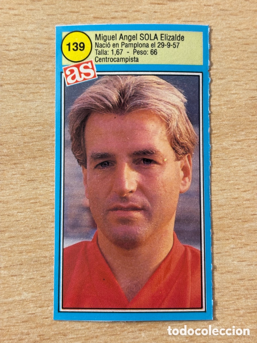 Cromos de f&uacute;tbol: # 139 Sola CA Osasuna Ases de la liga 90 91 sin pegar