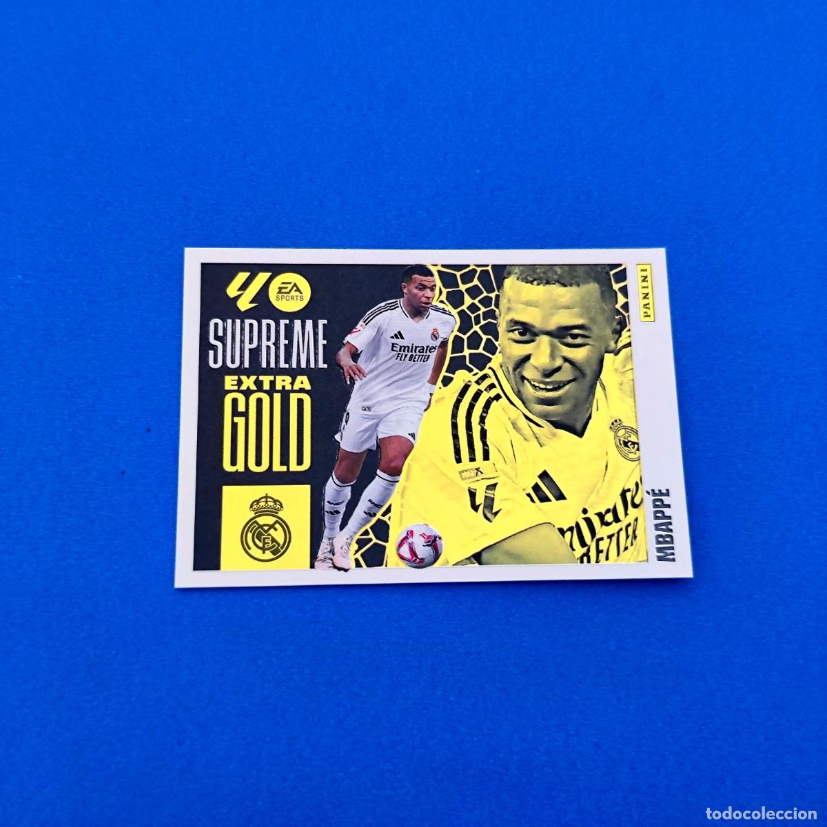 Cromos de f&uacute;tbol: Liga Este 2025 2026 / 25 26 Mbappe Extra Gold Supreme Real Madrid