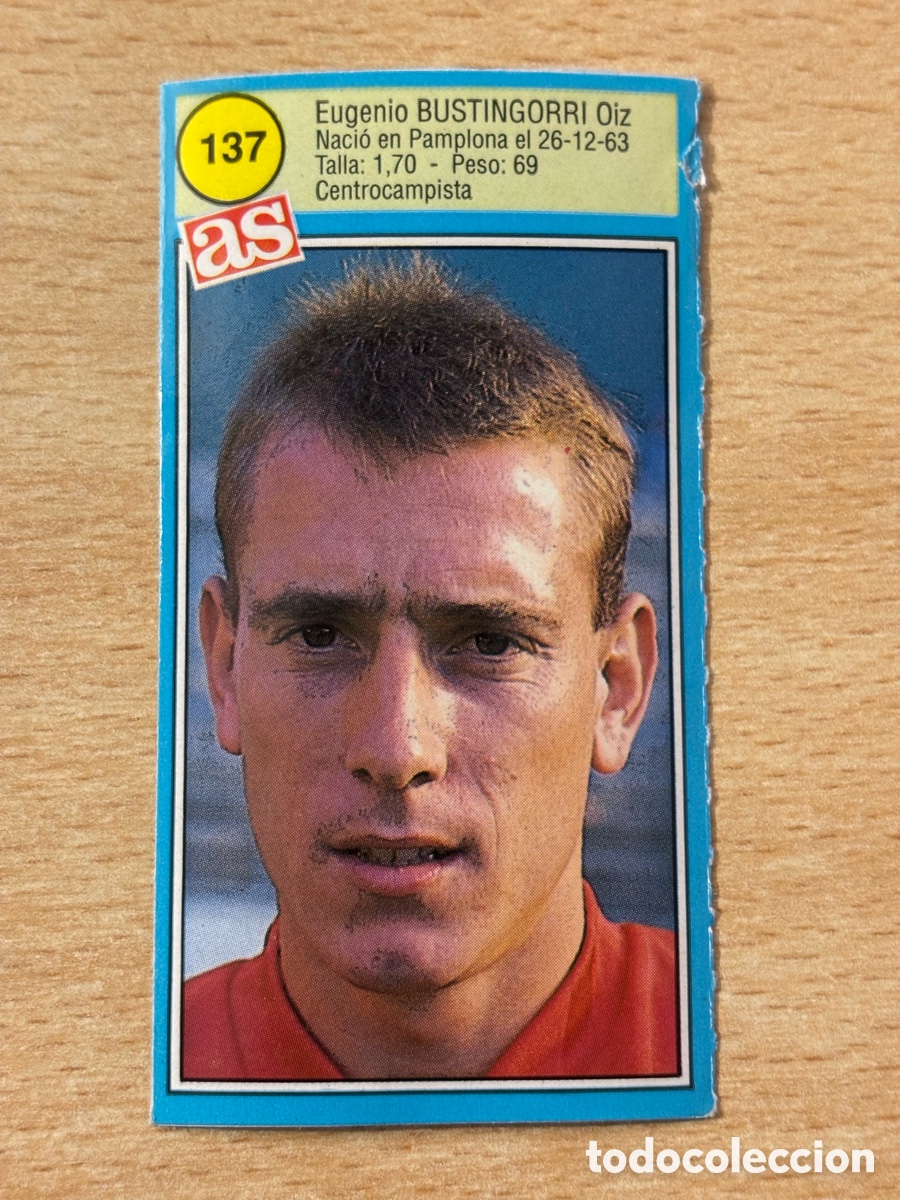 Cromos de f&uacute;tbol: # 137 Bustingorri CA Osasuna Ases de la liga 90 91 sin pegar