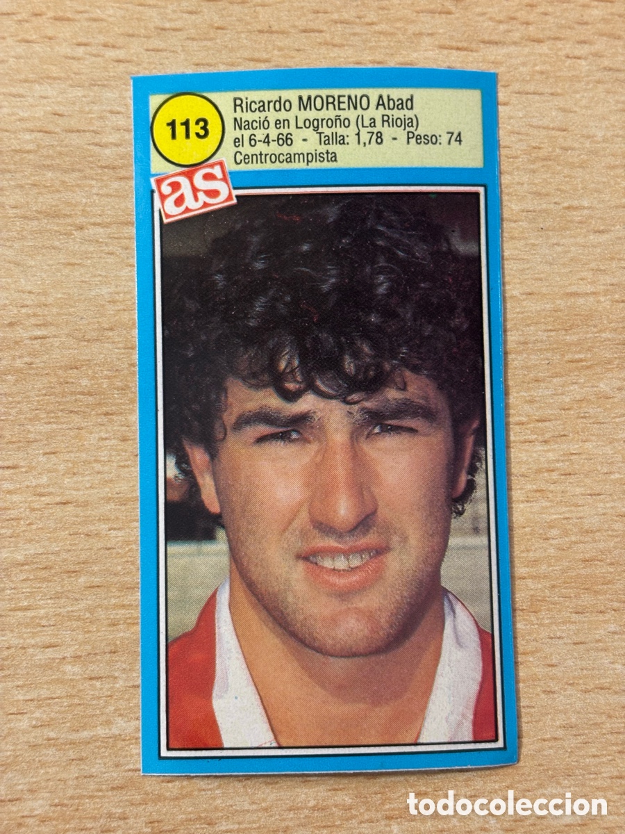 Cromos de f&uacute;tbol: # 113 Moreno CD Logro&ntilde;&eacute;s Ases de la liga 90 91 sin pegar