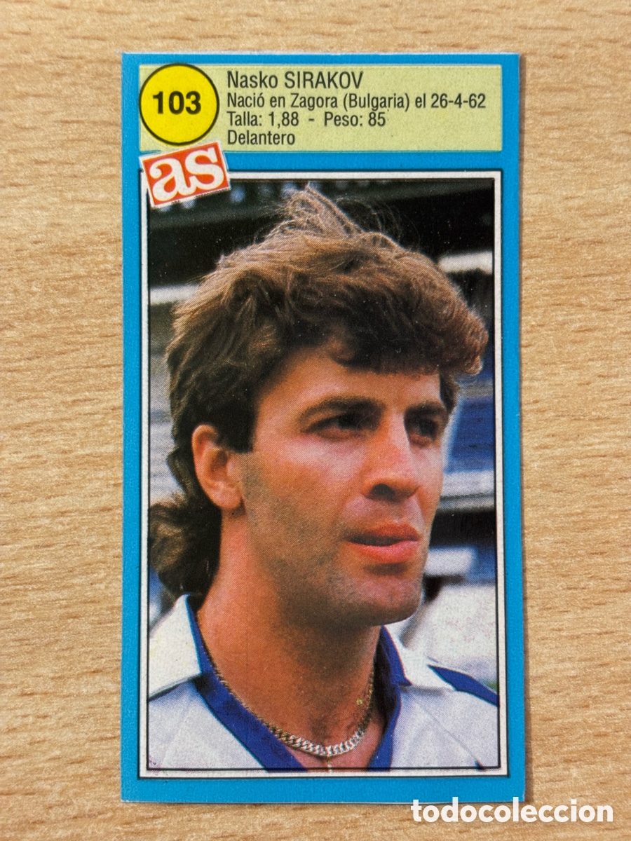 Cromos de f&uacute;tbol: # 103 Sirakov RCD Espa&ntilde;ol Bulgaria Ases de la liga 90 91 sin pegar