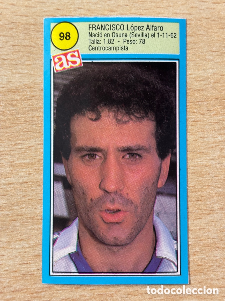 Cromos de f&uacute;tbol: # 98 Francisco RCD Espa&ntilde;ol Ases de la liga 90 91 sin pegar