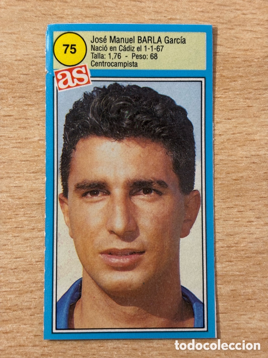 Cromos de f&uacute;tbol: # 75 Barla C&aacute;diz CF Ases de la liga 90 91 sin pegar