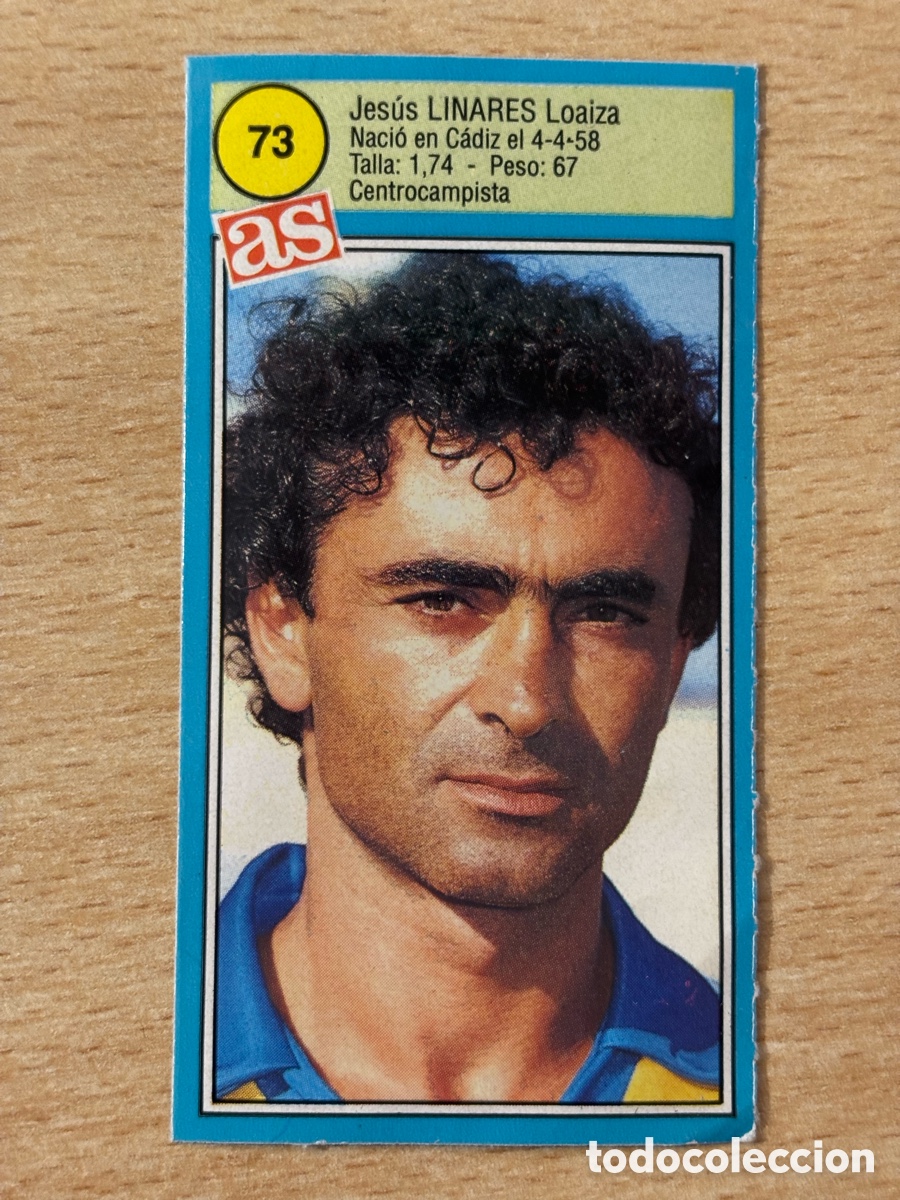 Cromos de f&uacute;tbol: # 73 Linares C&aacute;diz CF Ases de la liga 90 91 sin pegar