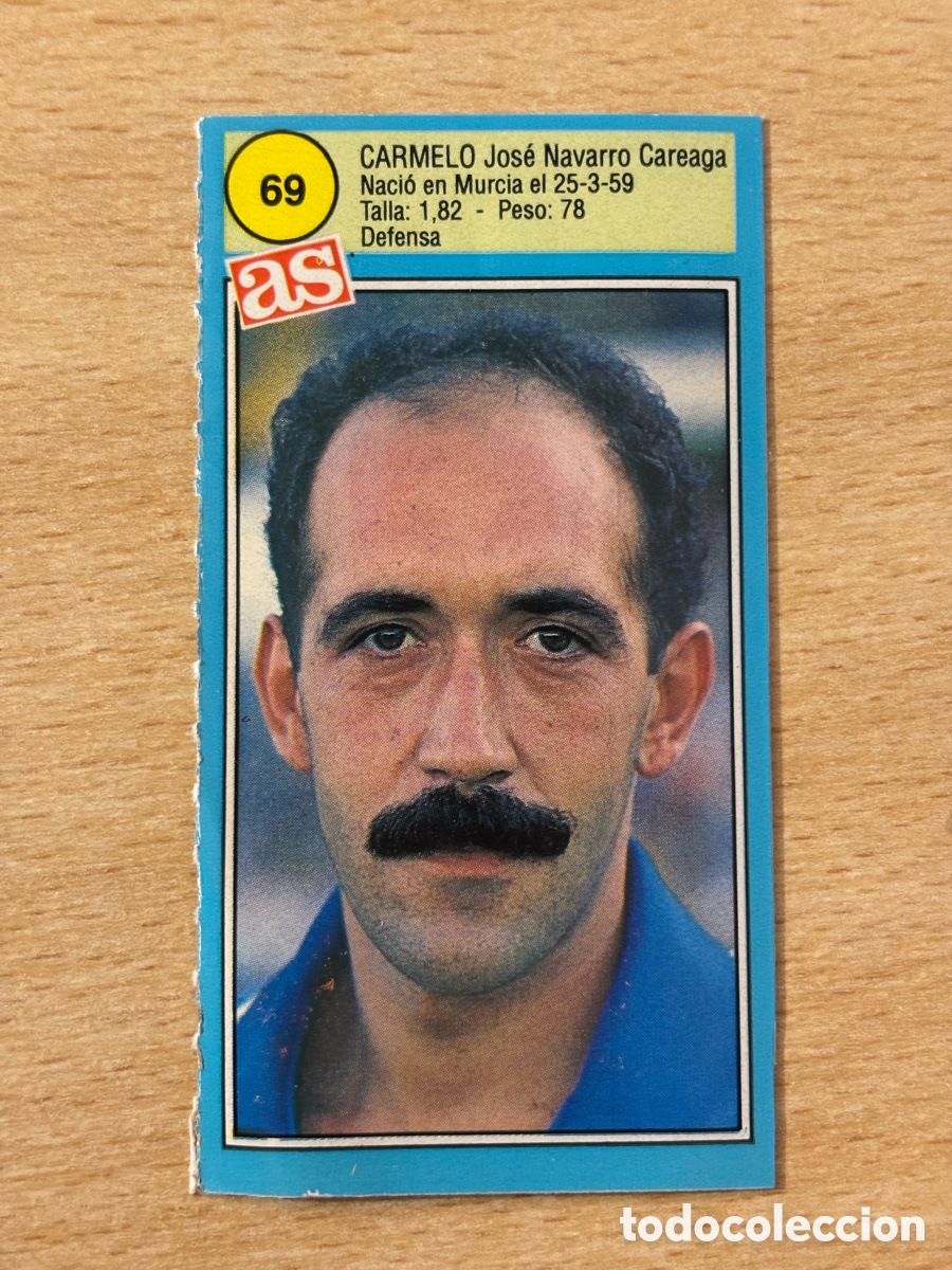 Cromos de f&uacute;tbol: # 69 Carmelo C&aacute;diz CF Ases de la liga 90 91 sin pegar
