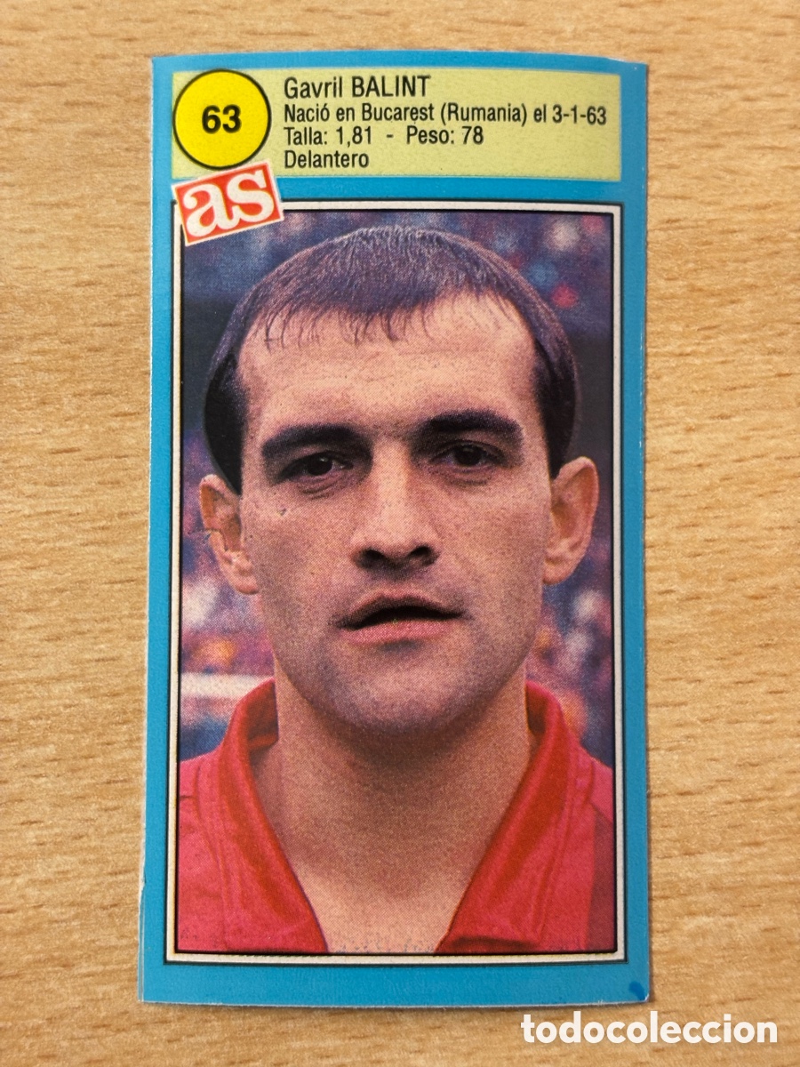 Cromos de f&uacute;tbol: # 63 Balint Real Burgos Ases de la liga 90 91 sin pegar