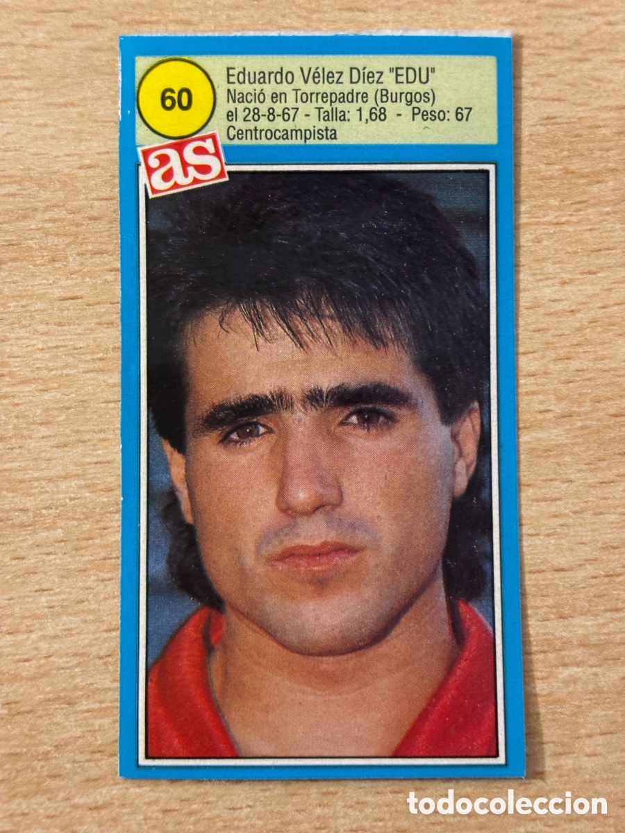 Cromos de f&uacute;tbol: # 60 Edu Real Burgos Ases de la liga 90 91 sin pegar
