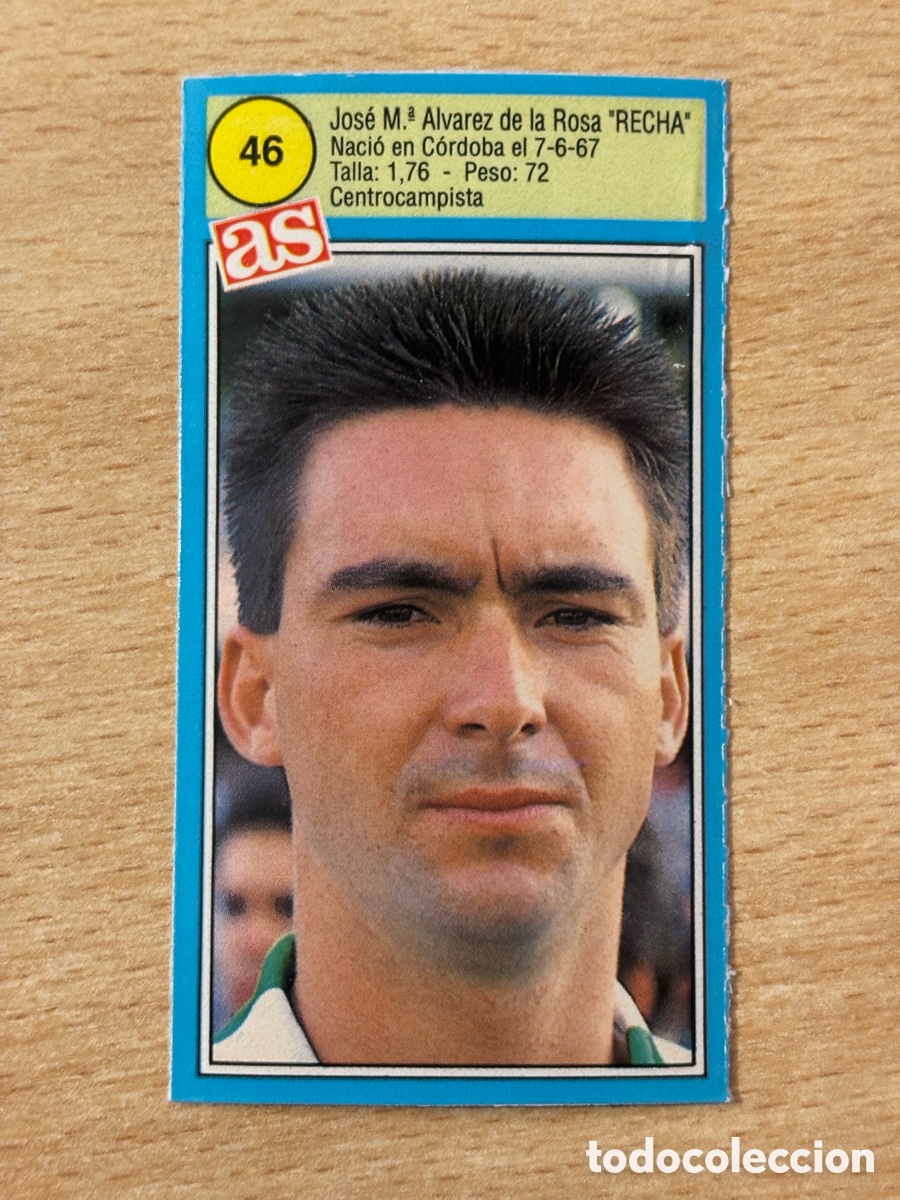 Cromos de f&uacute;tbol: # 46 Recha Real Betis Ases de la liga 90 91 sin pegar