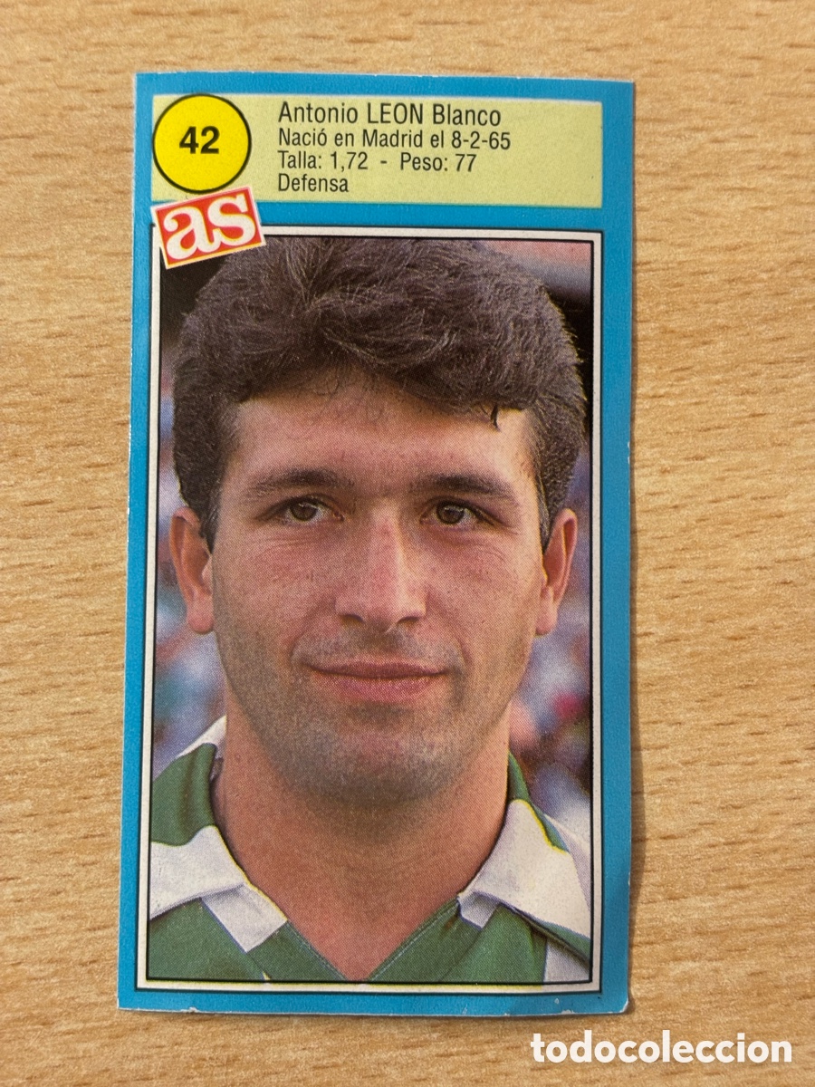 Cromos de f&uacute;tbol: # 42 Leon Real Betis Ases de la liga 90 91 sin pegar