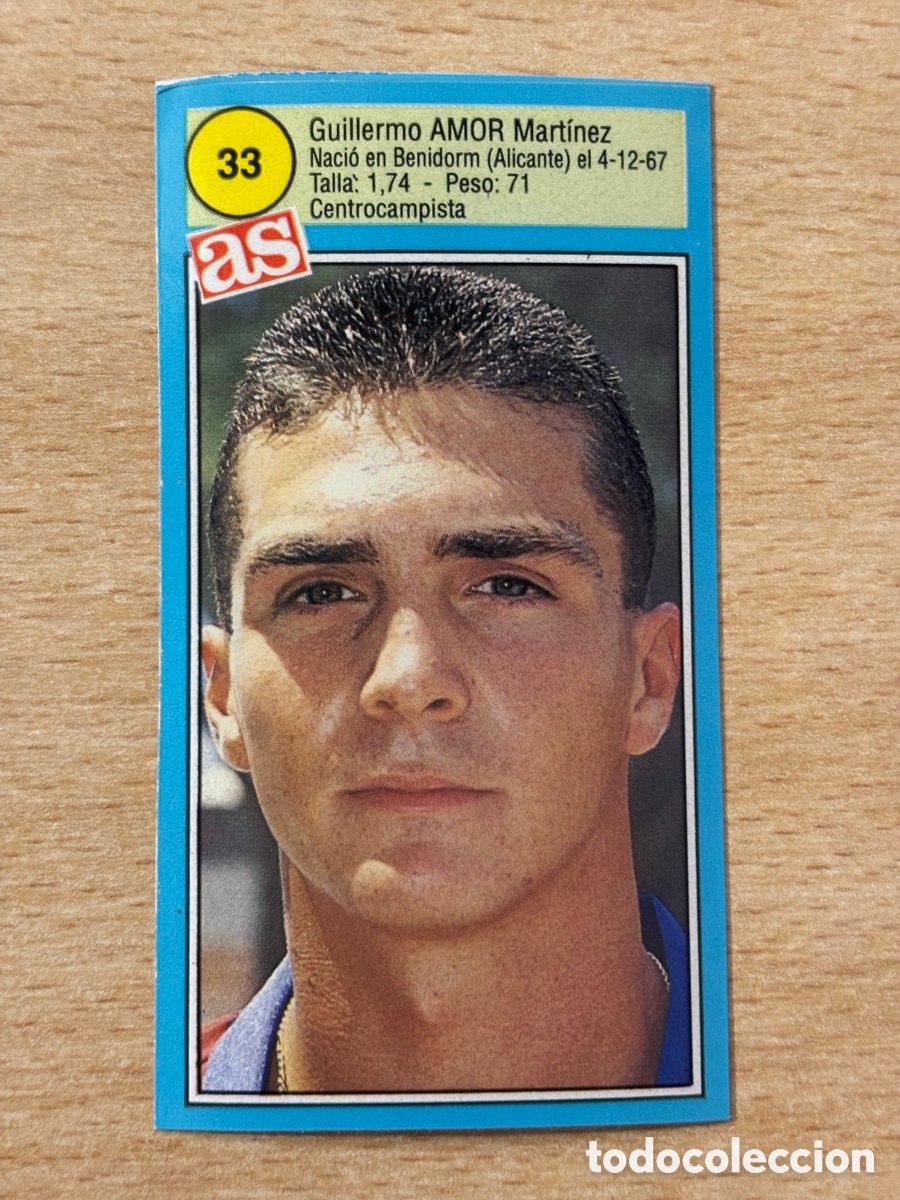 Cromos de f&uacute;tbol: # 33 Amor FC Barcelona Ases de la liga 90 91 sin pegar