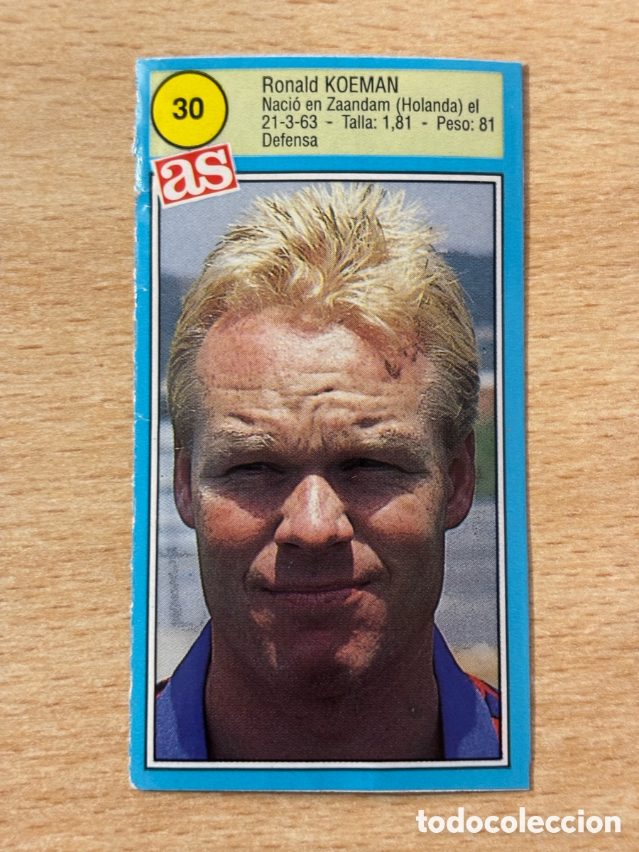 Cromos de f&uacute;tbol: # 30 Koeman FC Barcelona Ases de la liga 90 91 sin pegar