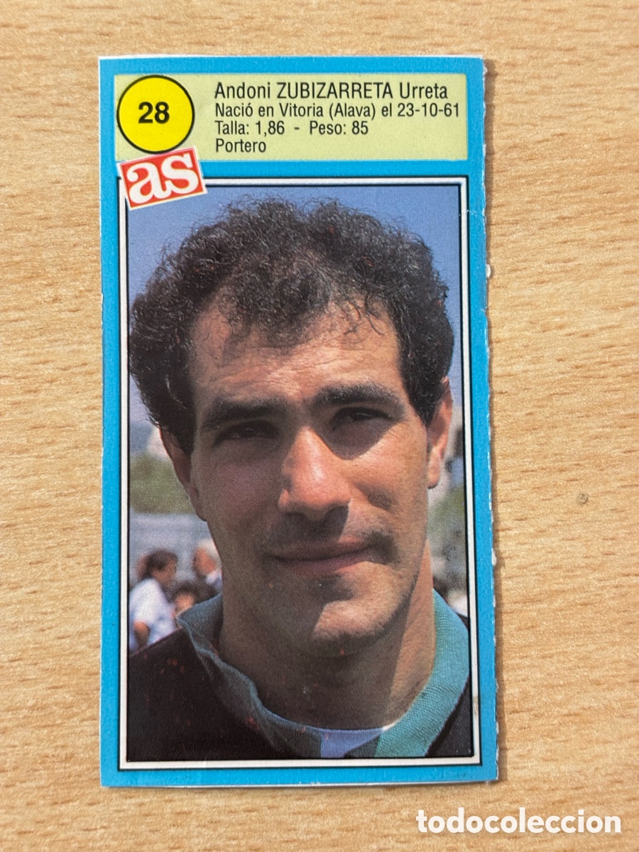 Cromos de f&uacute;tbol: # 28 Zubizarreta FC Barcelona Ases de la liga 90 91 sin pegar