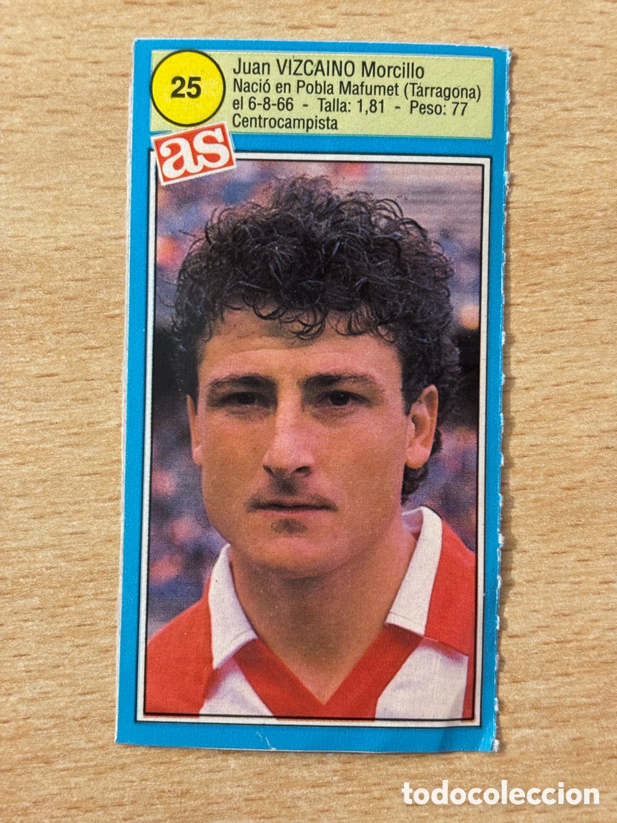 Cromos de f&uacute;tbol: # 25 Vizca&iacute;no Atl&eacute;tico de Madrid Ases de la liga 90 91 sin pegar