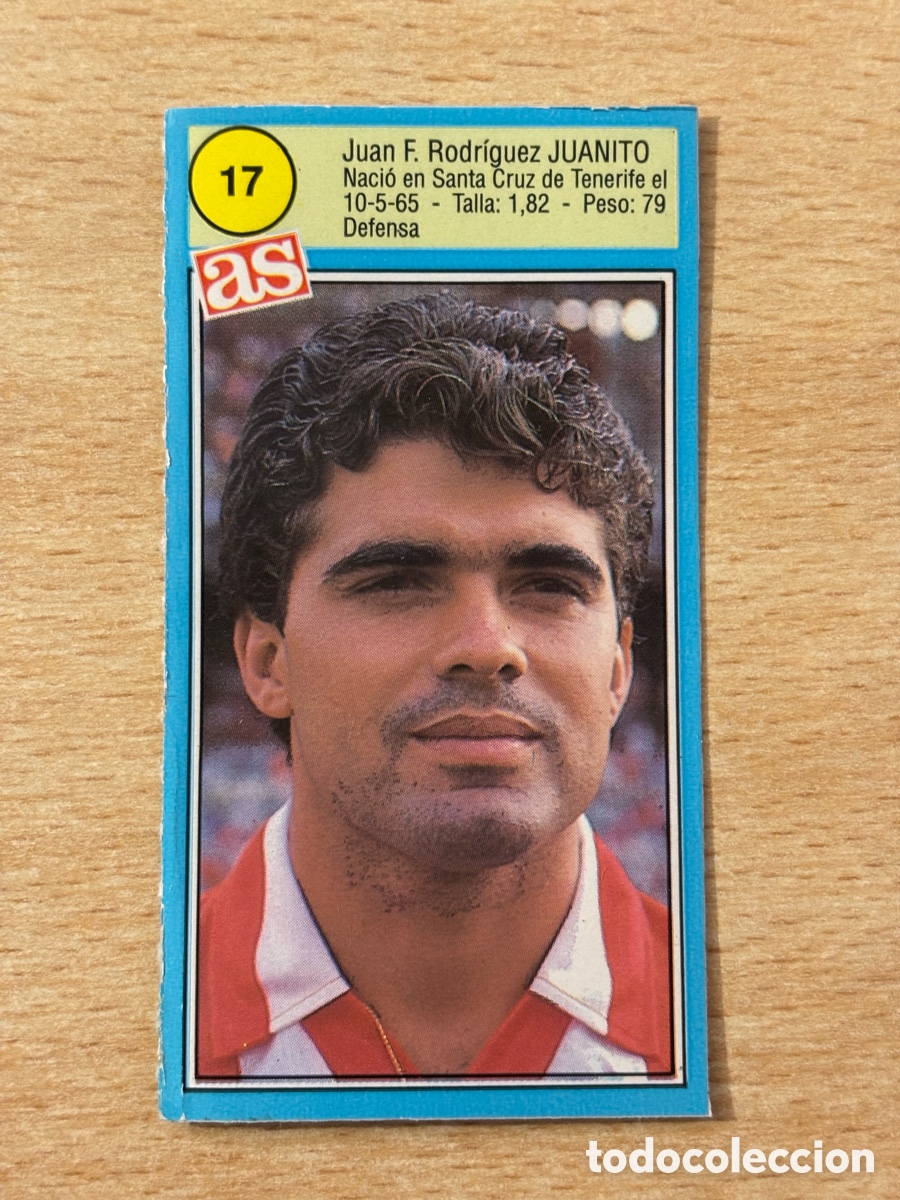 Cromos de f&uacute;tbol: # 17 Juanito Atl&eacute;tico de Madrid Ases de la liga 90 91 sin pegar