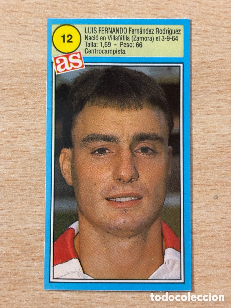 Cromos de f&uacute;tbol: # 12 Luis Fernando Athletic Club de Bilbao Ases de la liga 90 91 sin pegar