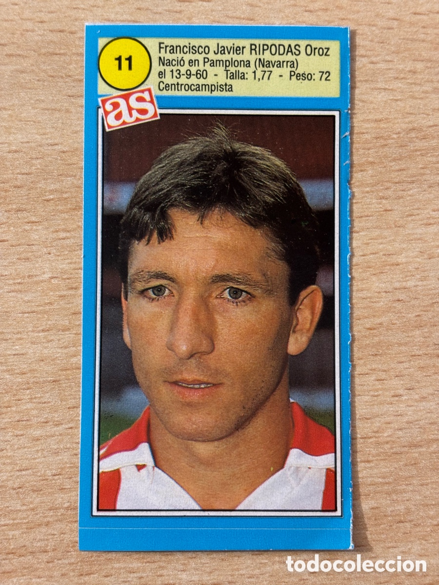 Cromos de f&uacute;tbol: # 11 Ripodas Athletic Club de Bilbao Ases de la liga 90 91 sin pegar