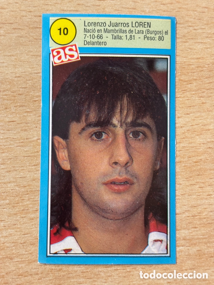 Cromos de f&uacute;tbol: # 10 Loren Athletic Club de Bilbao Ases de la liga 90 91 sin pegar