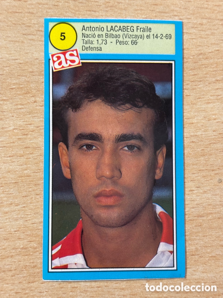Cromos de f&uacute;tbol: # 5 Lacabeg Athletic Club de Bilbao Ases de la liga 90 91 sin pegar