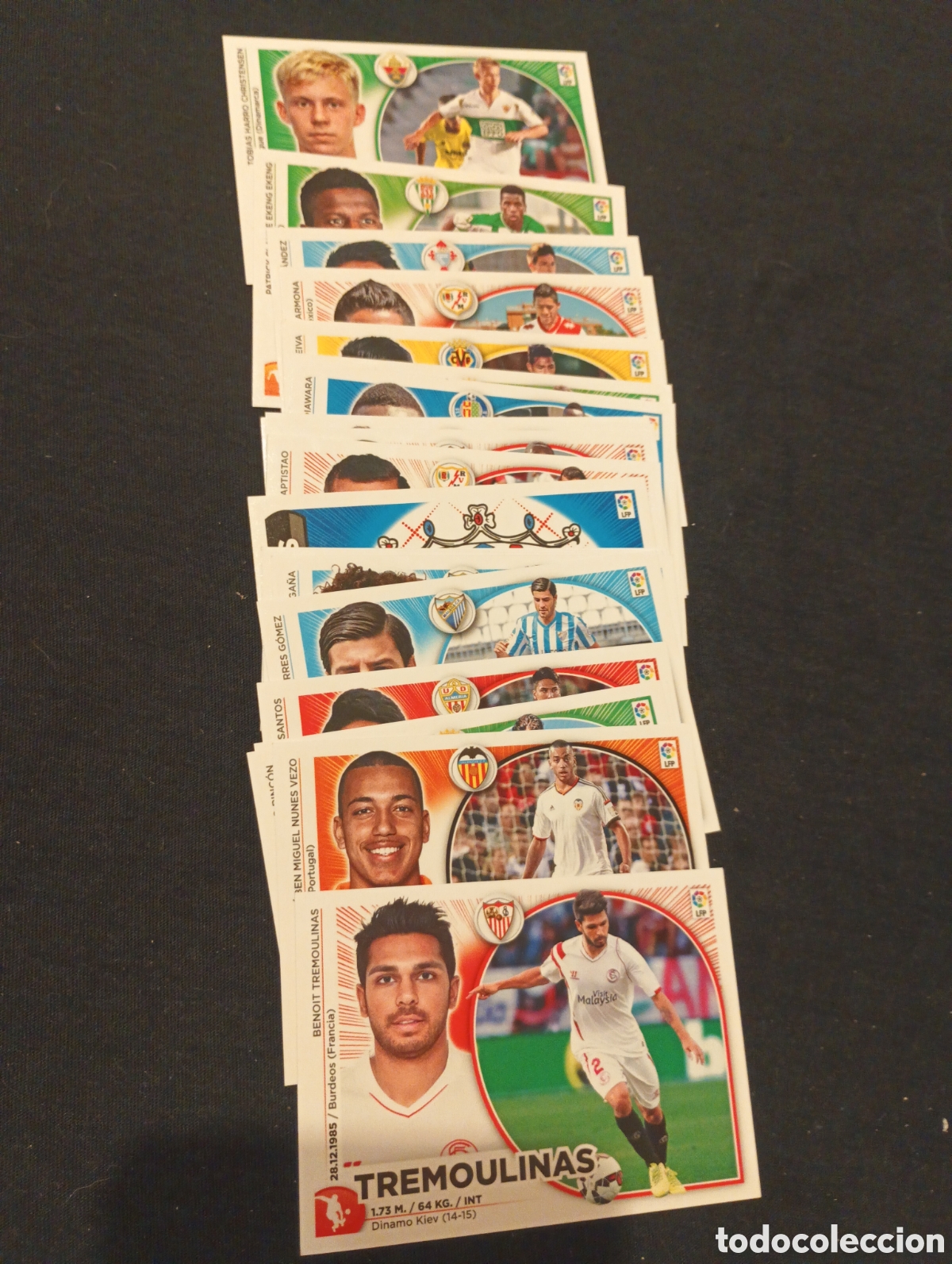 Cromos de f&uacute;tbol: Lote 25 cromos coloca Panini liga 14 15 nuevos de sobre todos diferentes