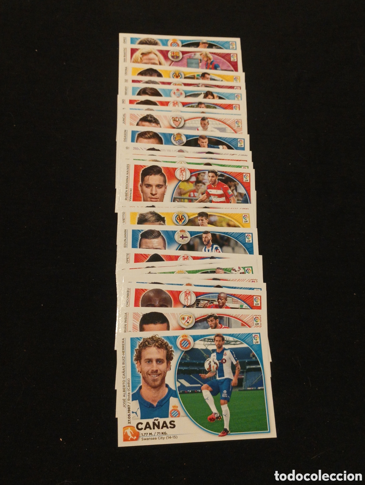 Cromos de f&uacute;tbol: Lote 40 cromos &uacute;ltimos fichajes Panini liga 14 15 nuevos de sobre todos diferentes