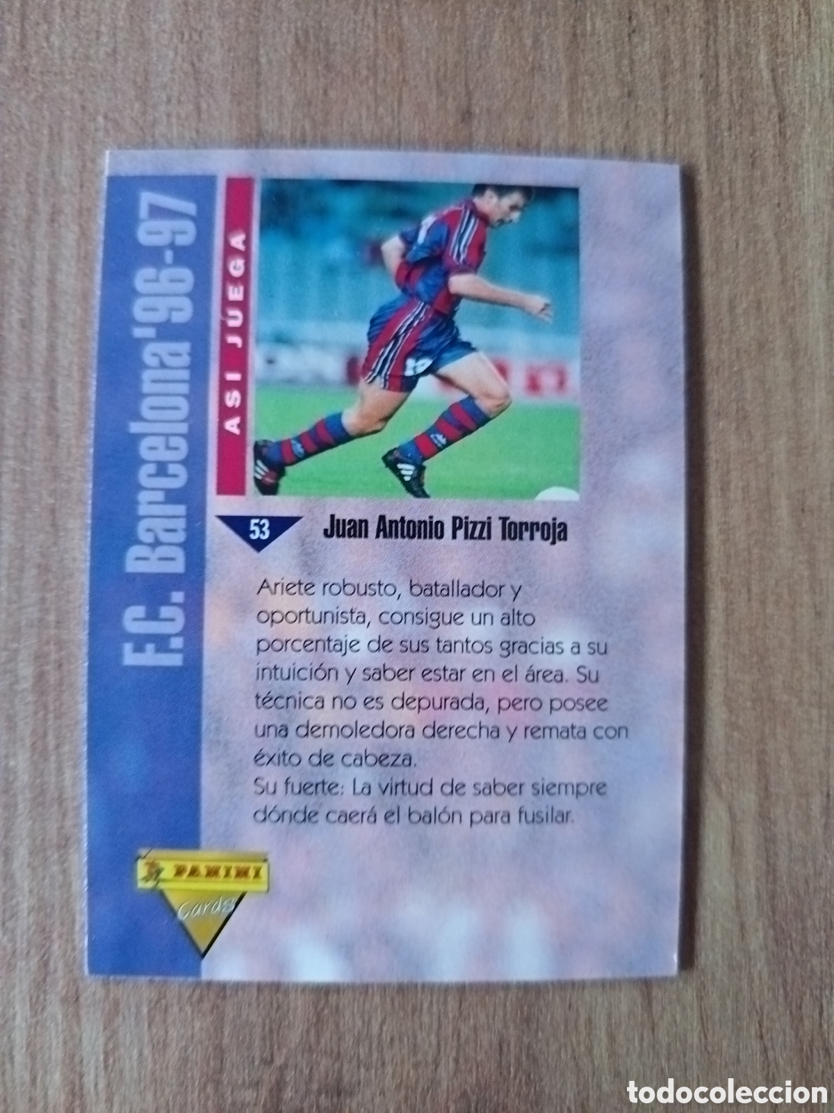 Cromos de f&uacute;tbol: Pizzi COLECCI&Oacute;N OFICIAL FC BARCELONA 1996 1997 96 97 PANINI CARD LIGA ALBUM BAR&Ccedil;A