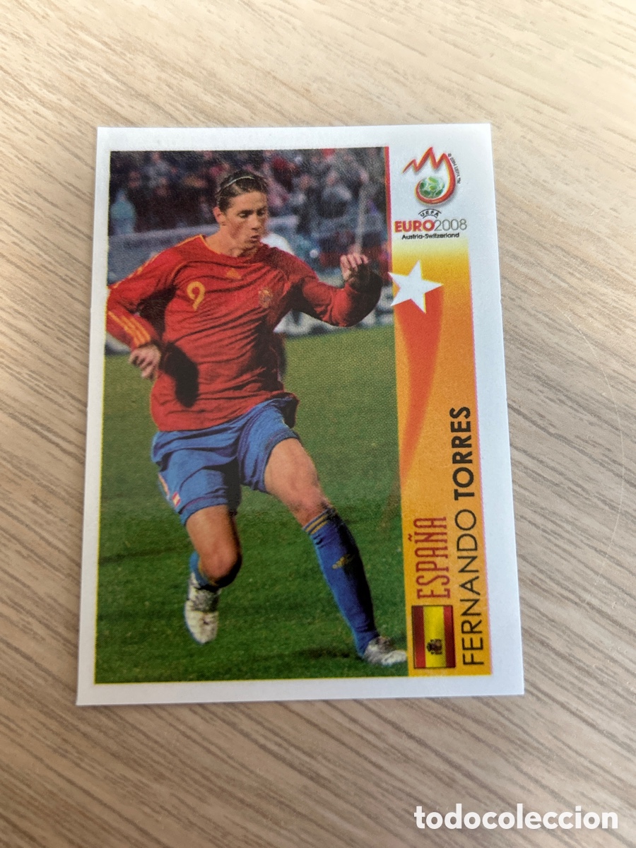 Cromos de f&uacute;tbol: FERNANDO TORRES SELECCION ESPA&Ntilde;A 516 PANINI EUROCOPA 2008 NUNCA PEGADO SIN PEGAR