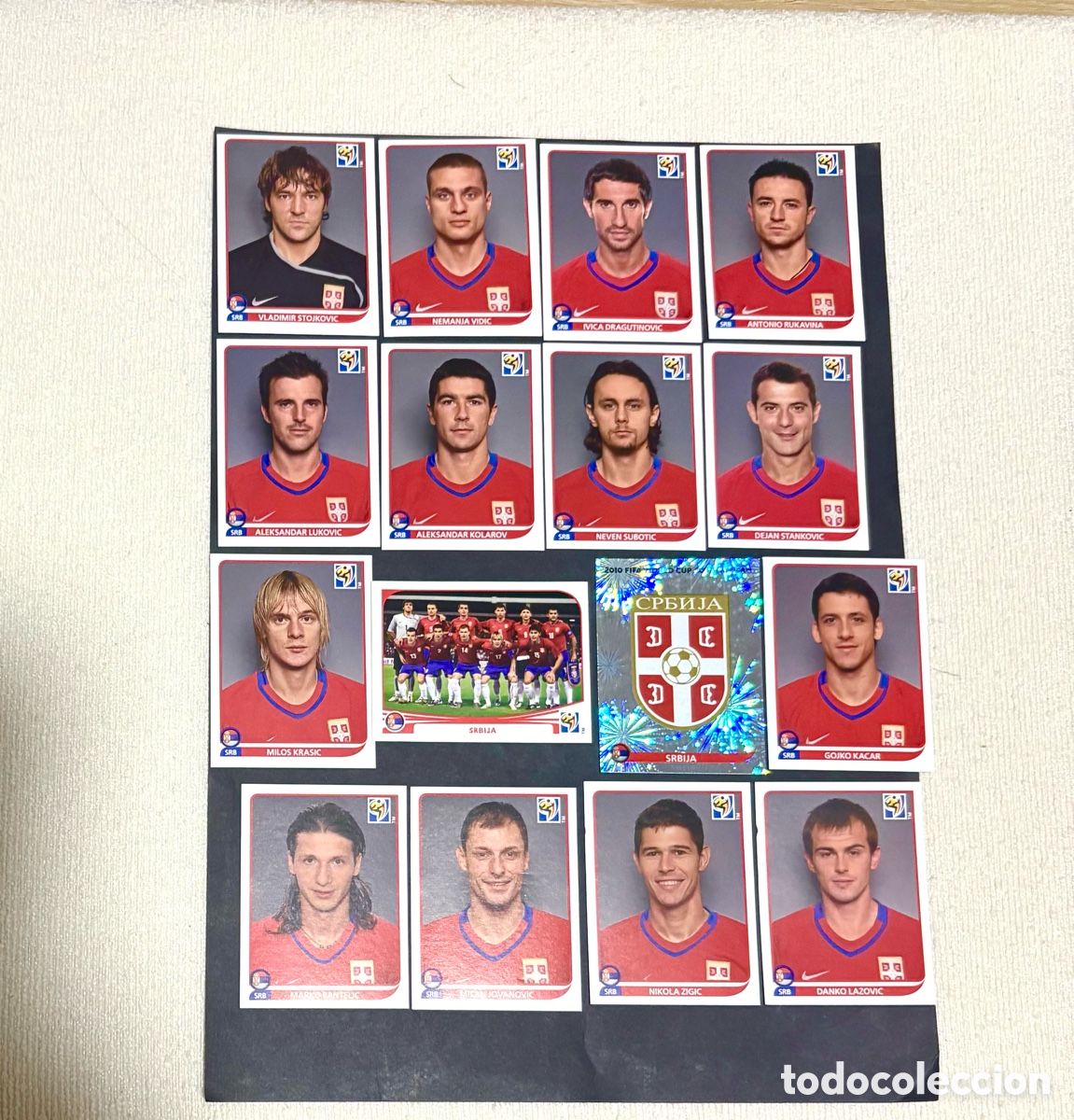 Cromos de f&uacute;tbol: LOTE 16 CROMOS SERBIA MUNDIAL 2010 SUD&Aacute;FRICA NUNCA PEGADOS , escudo , alineaci&oacute;n , zigic