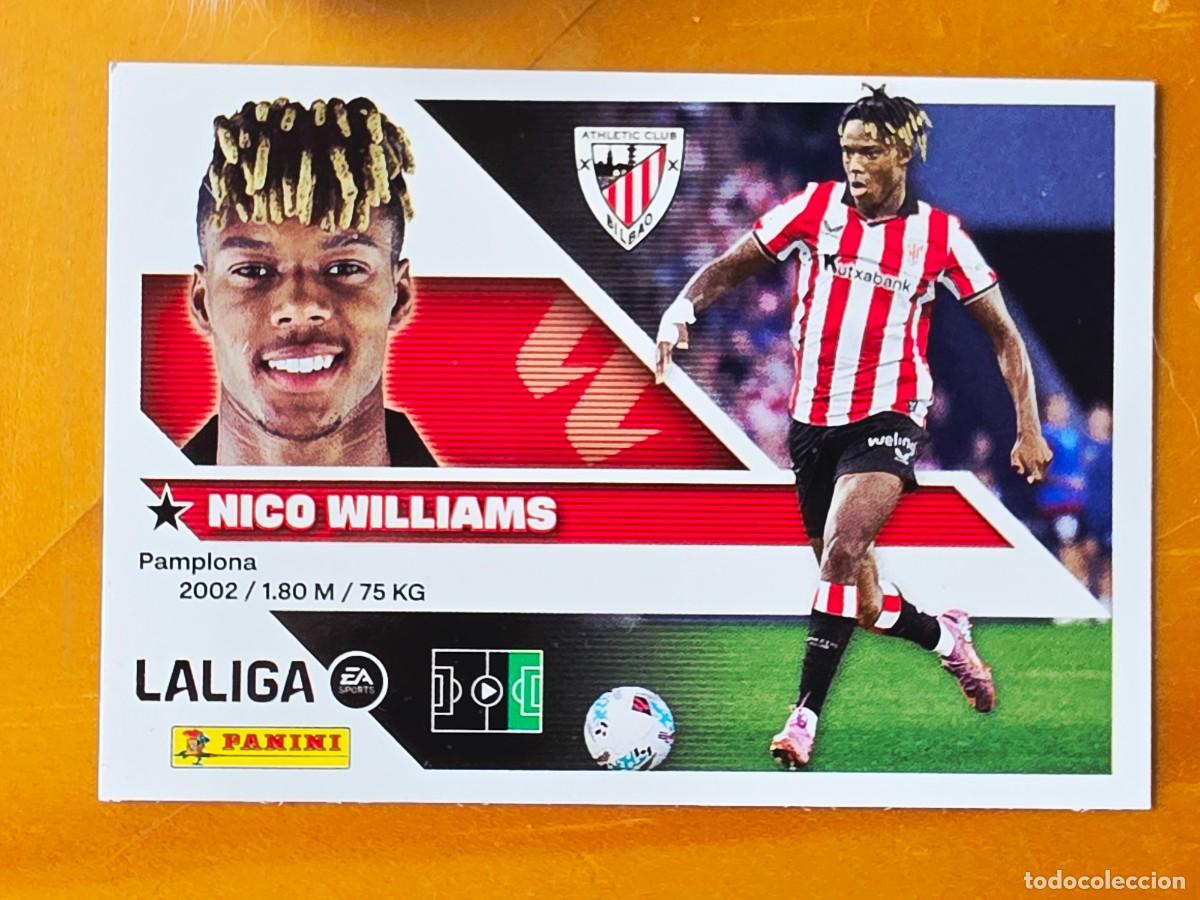 Cromos de f&uacute;tbol: 18 Nico Williams, Athletic Club de Bilbao, Panini Ediciones Liga Este 2026 2027 sin pegar