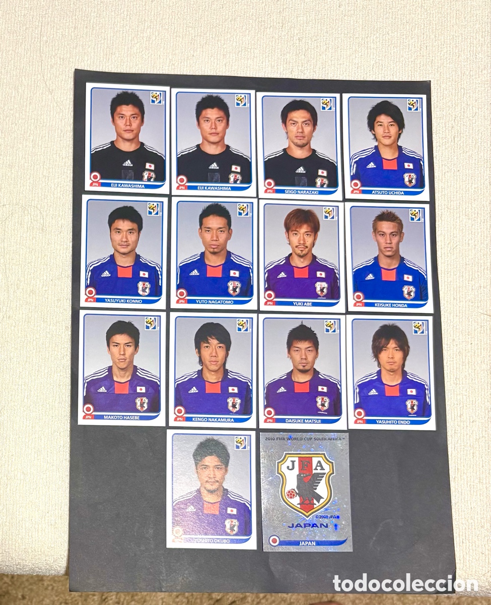 Cromos de f&uacute;tbol: LOTE 14 CROMOS JAP&Oacute;N MUNDIAL 2010 SUD&Aacute;FRICA NUNCA PEGADOS, escudo
