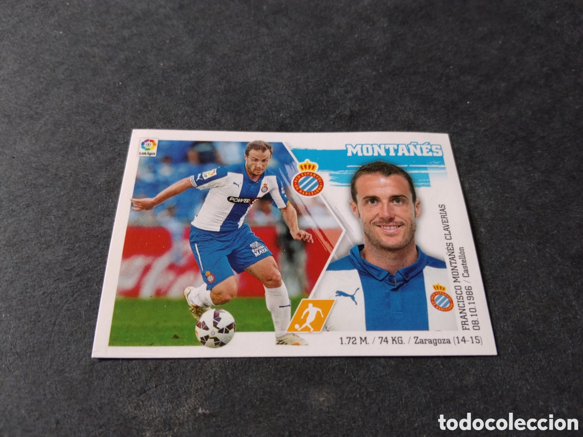 Cromos de f&uacute;tbol: Cromo futbol 2015-16 Monta&ntilde;&eacute;s,espa&ntilde;ol
