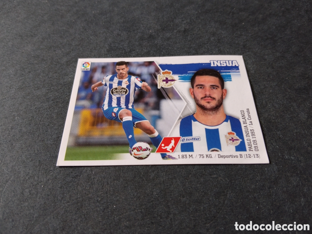 Cromos de f&uacute;tbol: Cromo futbol 2015-16 insua, deportivo de la Coru&ntilde;a