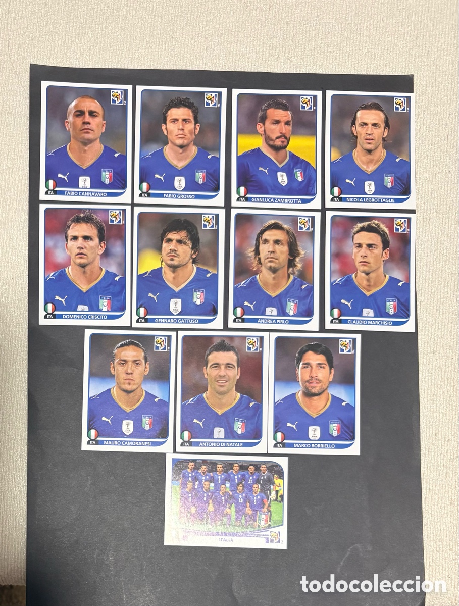 Cromos de f&uacute;tbol: LOTE 12 CROMOS ITALIA MUNDIAL 2010 SUD&Aacute;FRICA NUNCA PEGADOS , alineaci&oacute;n