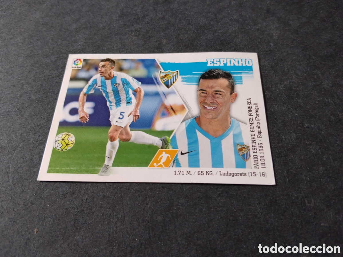 Cromos de f&uacute;tbol: Cromo futbol 2015-16 Espinho, M&aacute;laga
