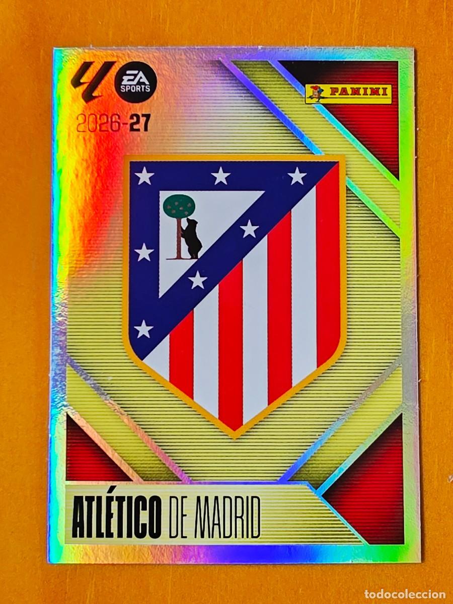 Cromos de f&uacute;tbol: 1 Escudo Atl&eacute;tico de Madrid, Panini Ediciones Liga Este 2026 2027 sin pegar