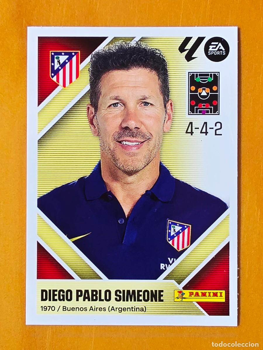 Figurine di Calcio: 2 Entrenador Diego Pablo Simeone, Atl&eacute;tico de Madrid, Panini Ediciones Liga Este 2026 2027 sin pegar