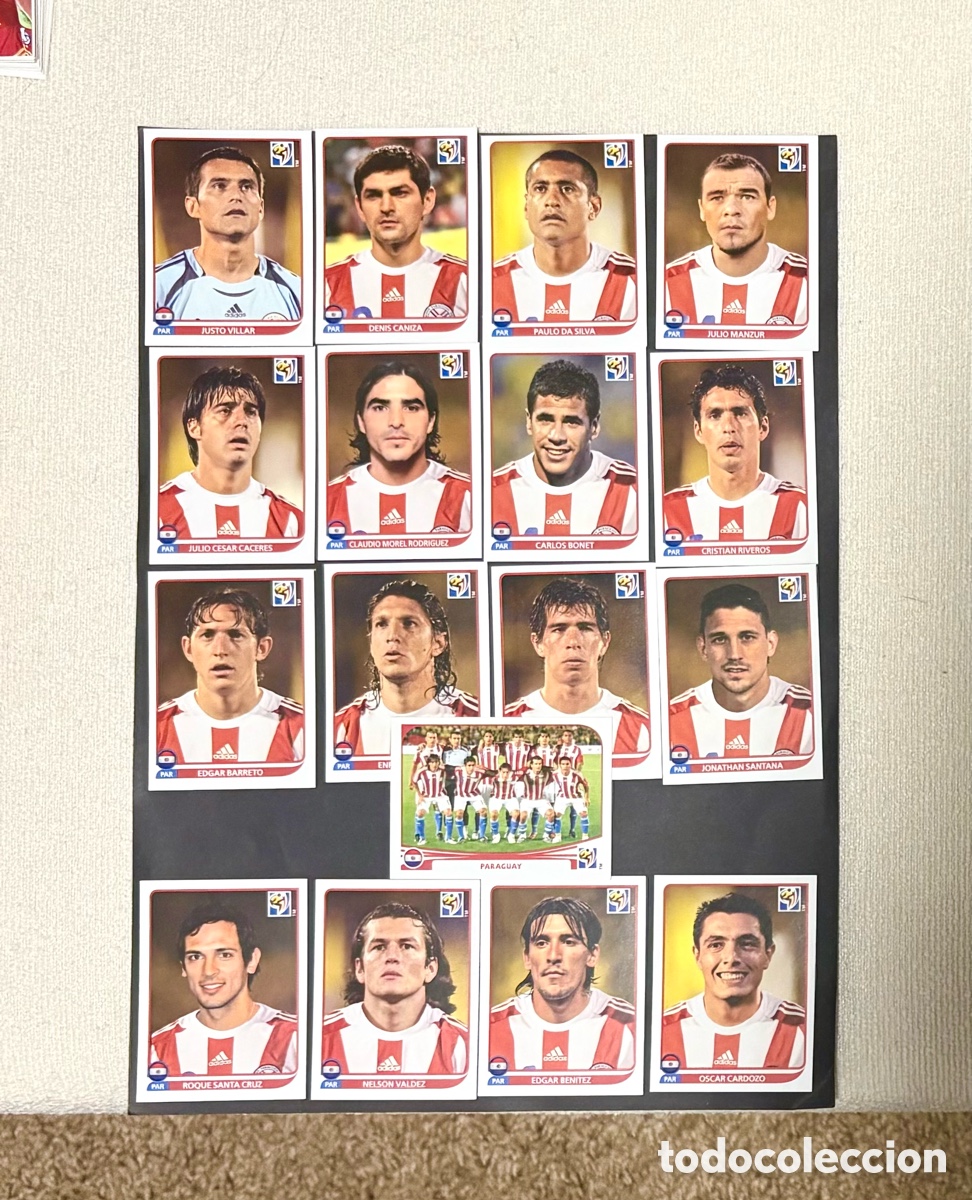Cromos de f&uacute;tbol: LOTE 17 CROMOS PARAGUAY MUNDIAL 2010 SUD&Aacute;FRICA NUNCA PEGADOS , alineacion,