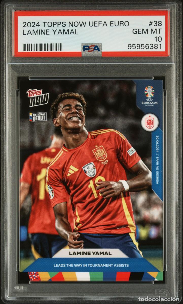 Cromos de f&uacute;tbol: Lamine Yamal #38 Espa&ntilde;a Topps Now UEFA EURO 2024 PSA 10