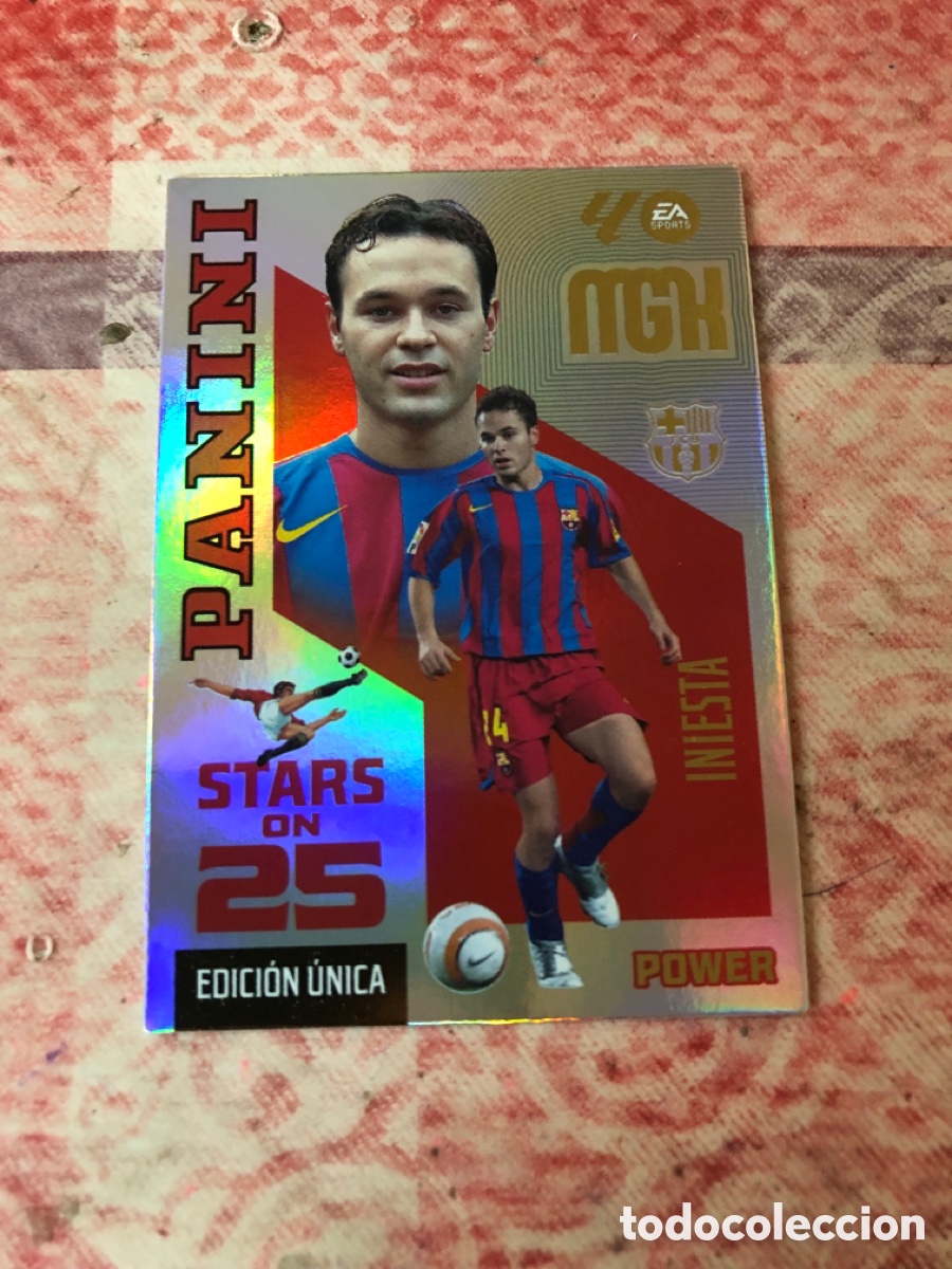 Cromos de f&uacute;tbol: 424 P INIESTA BARCELONA STARS ON POWER MGK 26 27 PANINI 2026 2027 25 ANIVERSARIO MEGACRACKS