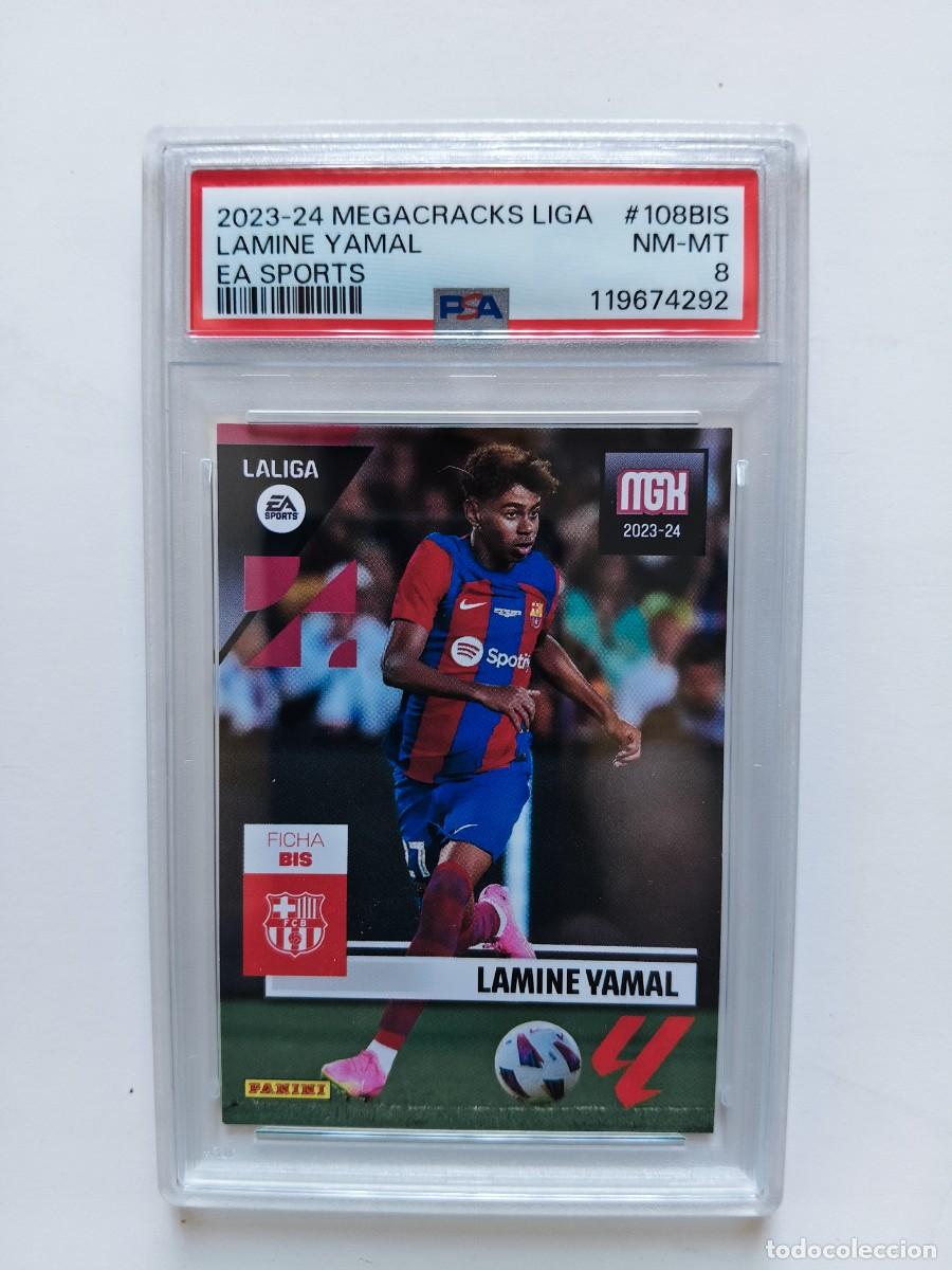 Cromos de f&uacute;tbol: Lamine Yamal megacraks 2023-23 PSA 8 EA SPORTS