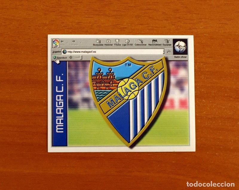 Cromos de f&uacute;tbol: M&aacute;laga - Escudo - Ediciones Este Liga 2001-2002, 01-02 - Nunca pegado