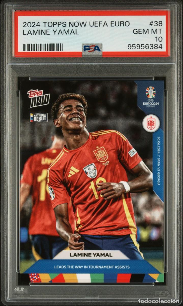 Cromos de f&uacute;tbol: Lamine Yamal #38 Espa&ntilde;a Topps Now UEFA EURO 2024 PSA 10