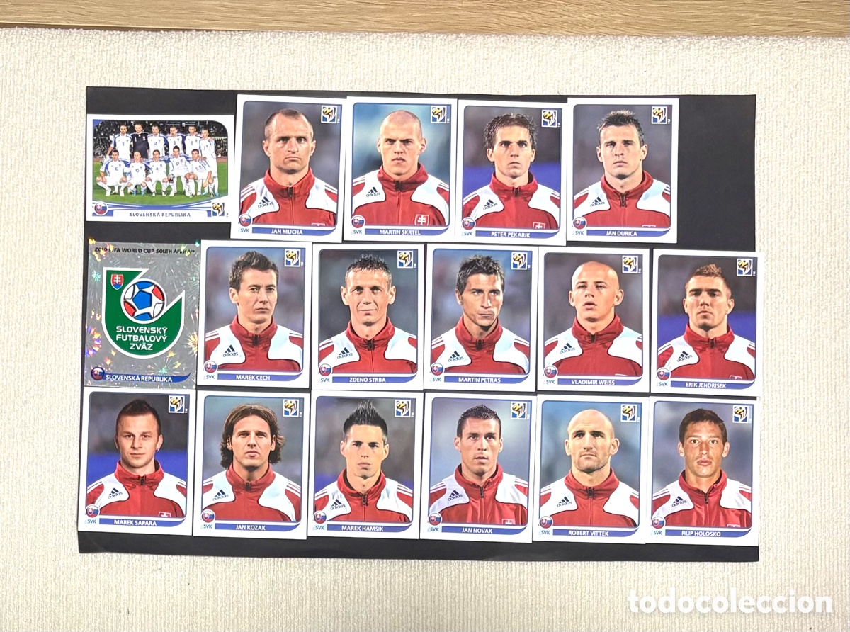 Cromos de f&uacute;tbol: LOTE 17 CROMOS REP CHECA MUNDIAL 2010 SUD&Aacute;FRICA NUNCA PEGADOS , escudo , alineaci&oacute;n