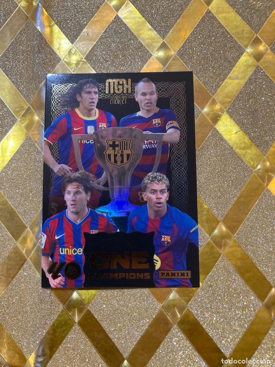 Fu&szlig;ball-Sticker: CROMO DE FUTBOL SPECIAL ONE CHAMPIONS BARCELONA LIGA 2026 2027 MEGACRAKS MGK PANINI YAMAL MESSI !