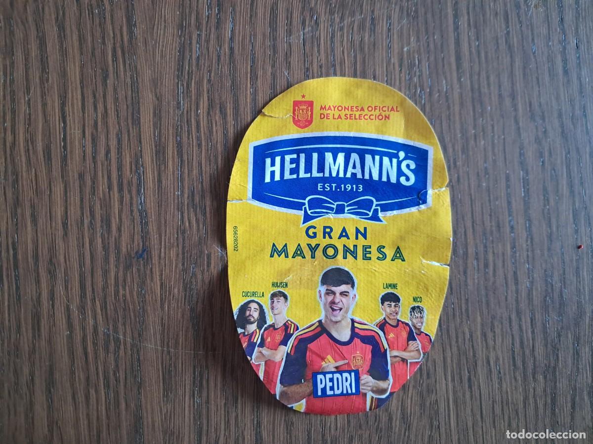 Cromos de Futebol: etiqueta de bote de mayonesa Hellmann's, futbol, selecci&oacute;n espa&ntilde;ola, Pedri, Lamine, Cucurella...